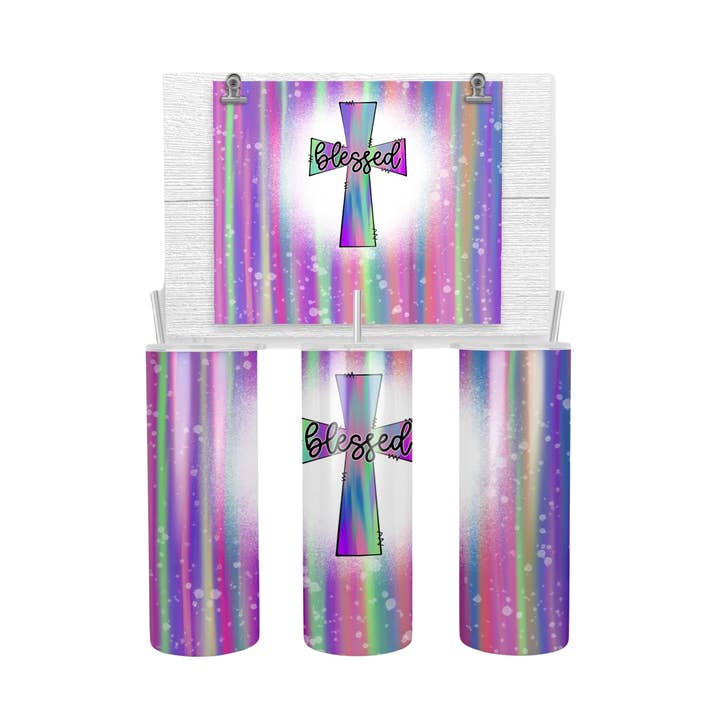 Aquarel Cross - 20 oz. Tumbler voor wholesale door Farmtown Printing Company