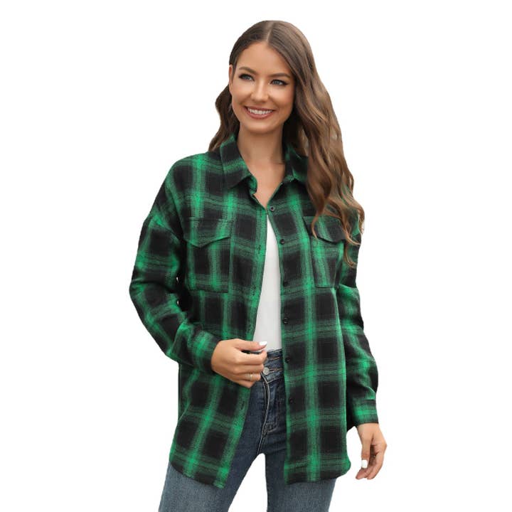 Masyal - Wholesale Shirt Jacket/Shacket - Women’s - Women's Long-Sleeved Plaid Shirts and Jackets11