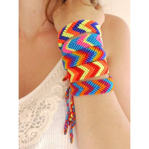 Sanyork Fair Trade - Wholesale Woven/Braided Bracelet - Handcrafted Goods Pack of 50 Arrow Wide Friendship Bracelets1