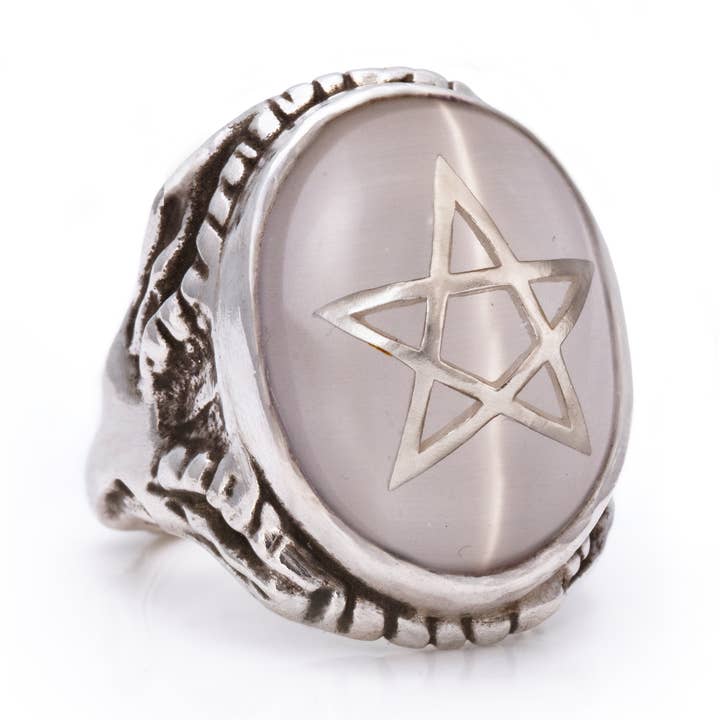 Iceglow Selenite Angel Heart Ring for wholesale by Alex Streeter