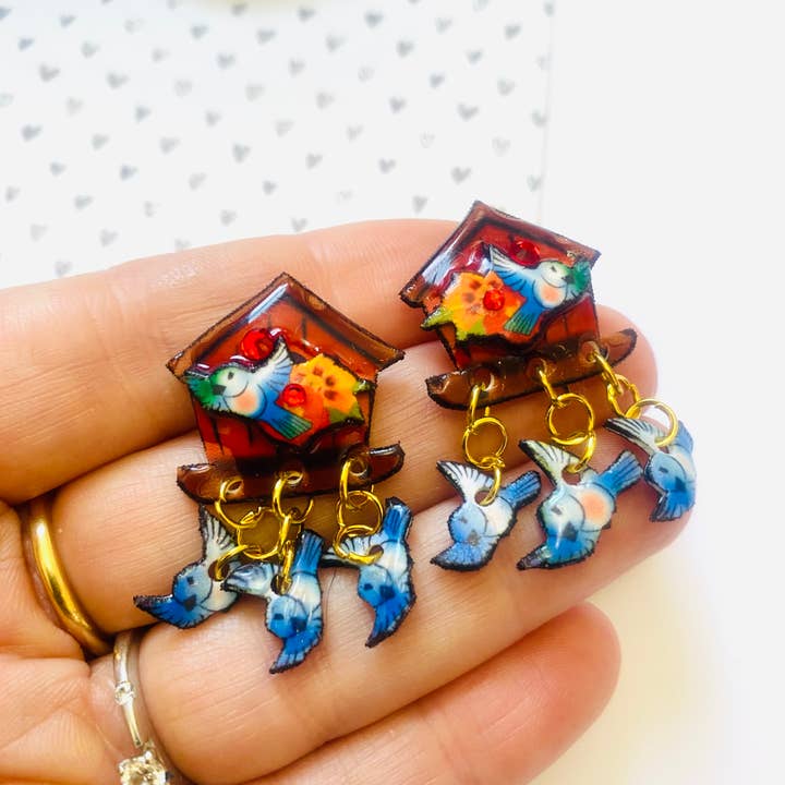 Rosie Rose Parker - Wholesale Dangle Earrings - retro bird house earring cluster earrings for women summer 13