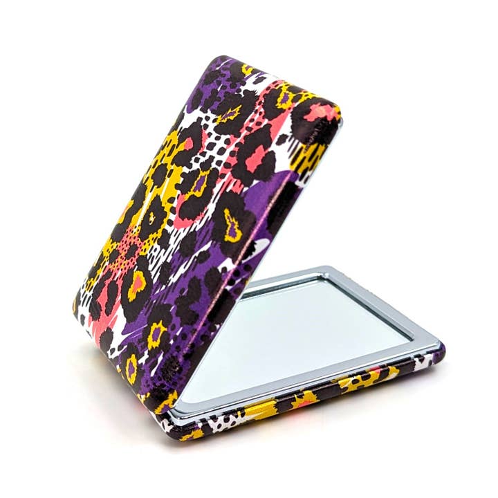 Tempest Designs – wholesale Compact mirror – Leopard style print with colour rectangular compact mirror1