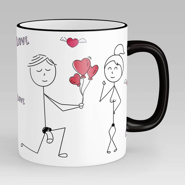 Line Drawing Couple Mug for wholesale by Risqué Gifts