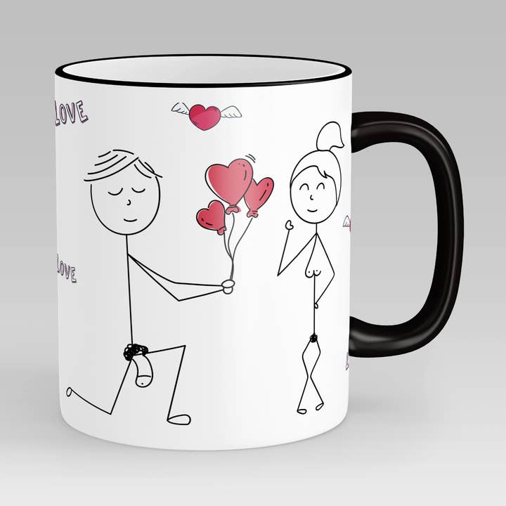 Tasse mit Linienzeichnung für Paare für den Großhandel von Risqué Gifts