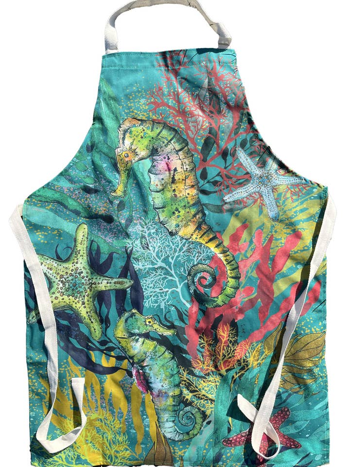 Seahorse & Starfish Apron for wholesale by Dollyhotdogs