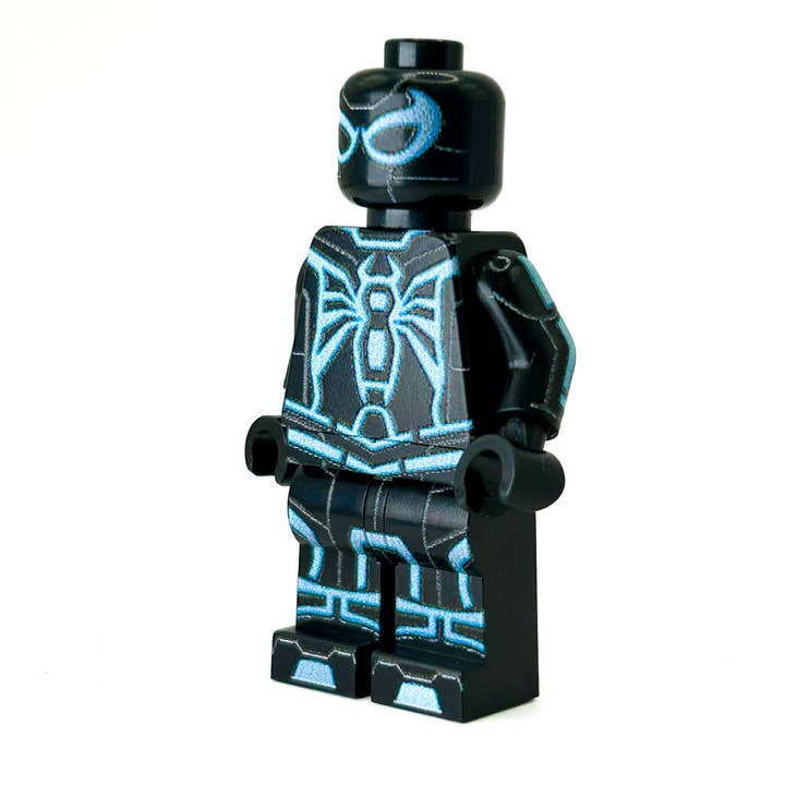 Spidey (Tron-Blue Variant) Custom Minifig made using LEGO parts - B3 Customs for wholesale by B3 Customs