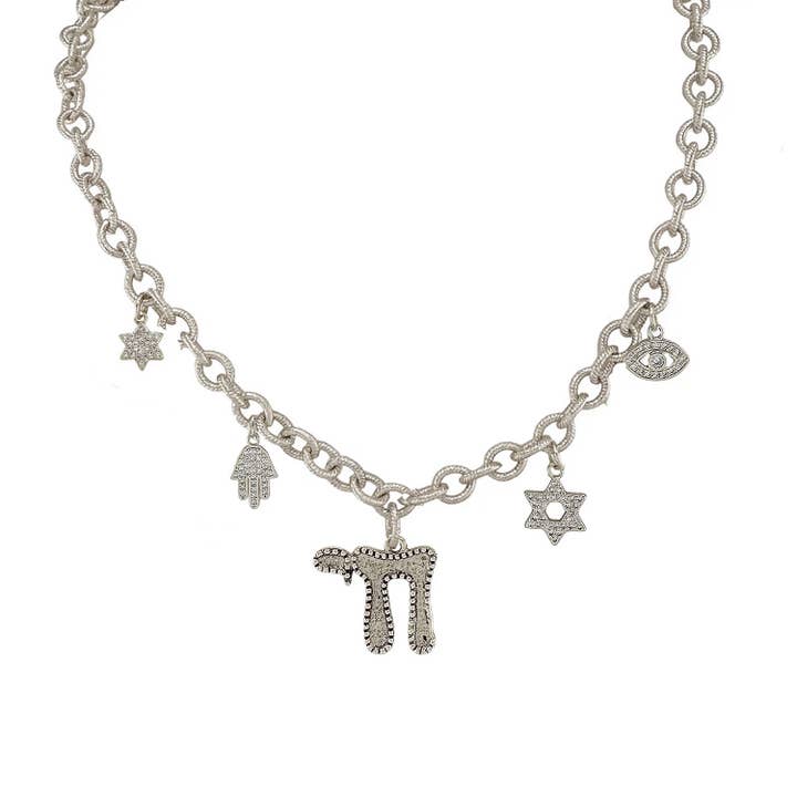 Love, Lisa - Wholesale Pendant/Charm Necklace - Debbie Jewish Chai To Life Charm Necklace Gold & Silver