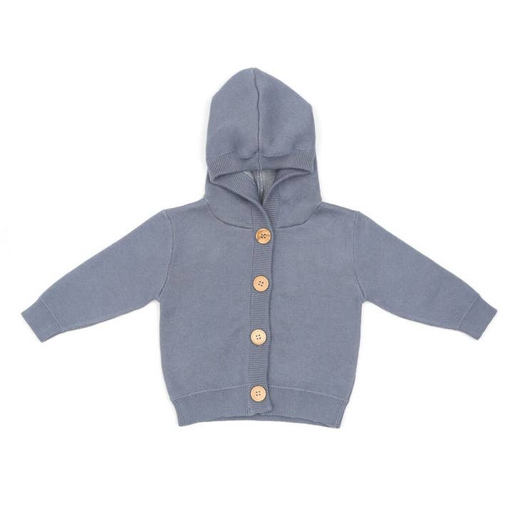 Blue Hooded Cardigan With Rocket Pattern for wholesale by Baboo