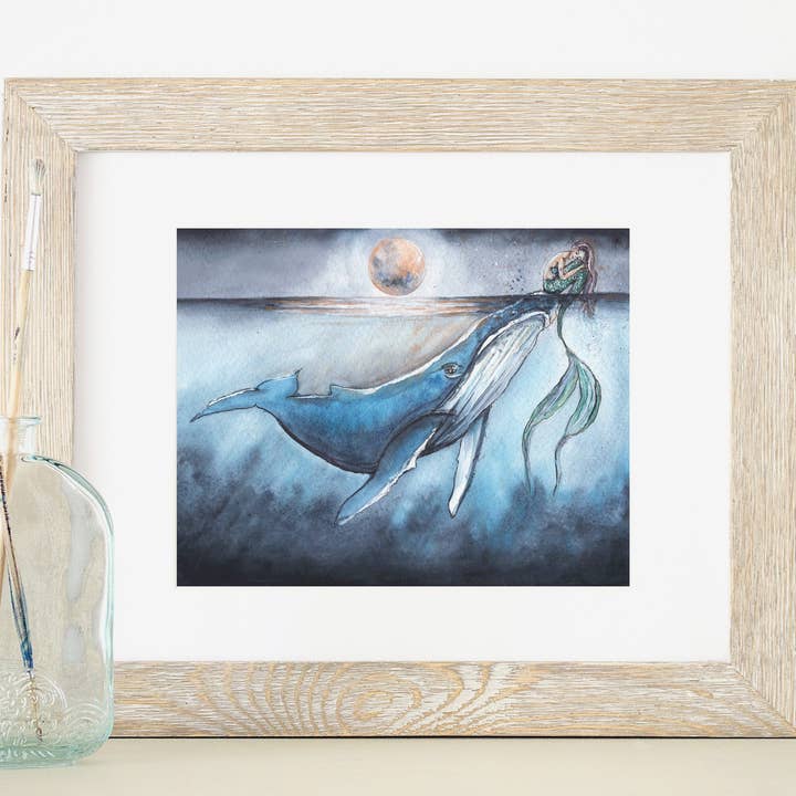 Val och sjöjungfru 8x10 eller 5x7 Konsttryck för wholesale av ALR Designs