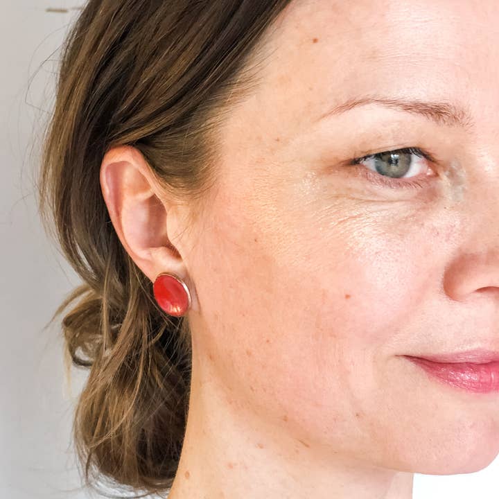 Rising Jewelry - Wholesale Stud/Post Earrings - Enamel Copper Penny Stud/Post Earrings. Many summer colors2