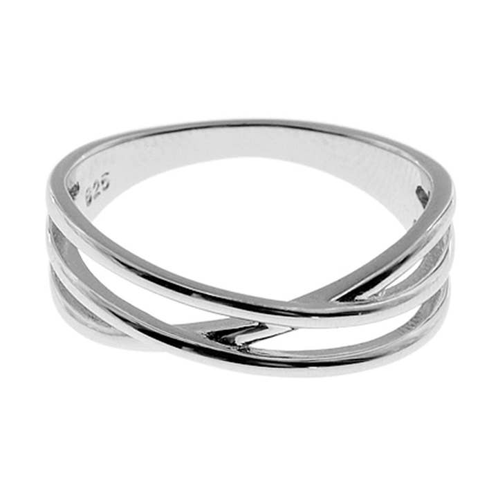 Skyla triple crossover ring for wholesale by Kali Ma Designs - Sterling Silver Jewellery