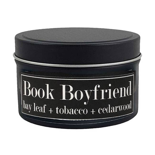 Fly Paper Products - Wholesale Travel Candles - Book Boyfriend 4oz Candle Bay Leaf + Tobacco + Cedarwood0
