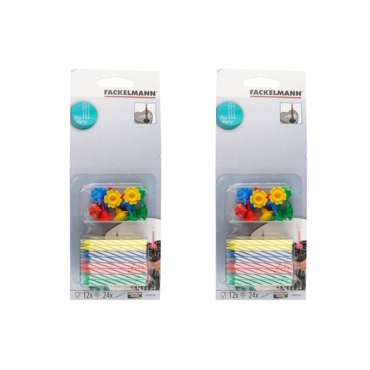 Fackelmann - Wholesale Cake Candle - 2 packs of 24 birthday candles and 12 candles each4
