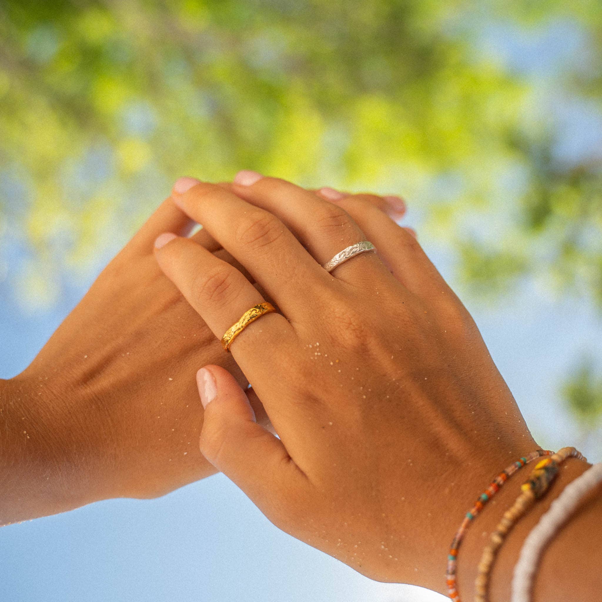 Pineapple Island - Wholesale Band/Stacked Ring - Flow With It Wave Ring2