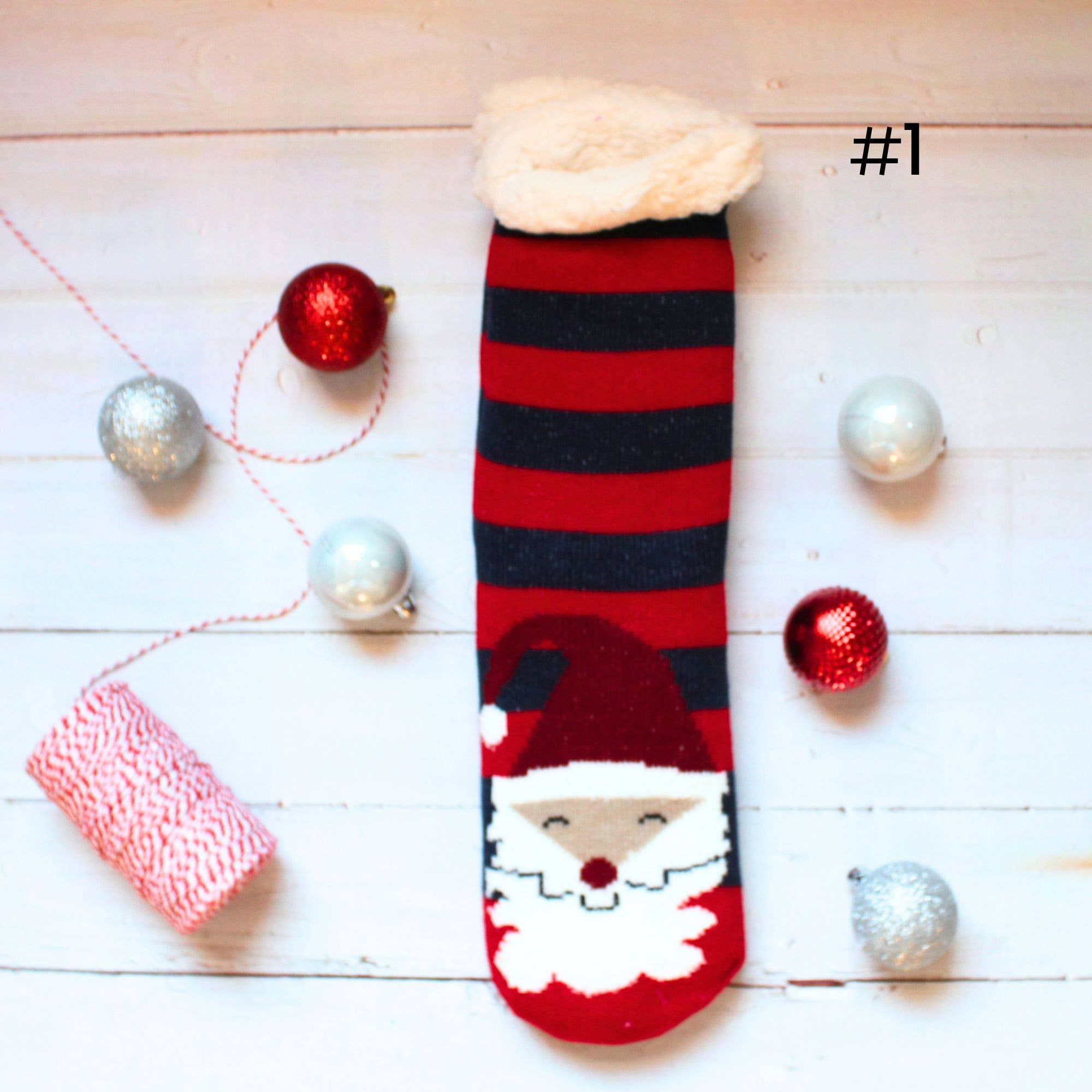 LUNA Nail Wraps – Engroshandel Strømper - Dame – Christmas Sherpa Strømper Fuzzy Cozy Vintersokker0