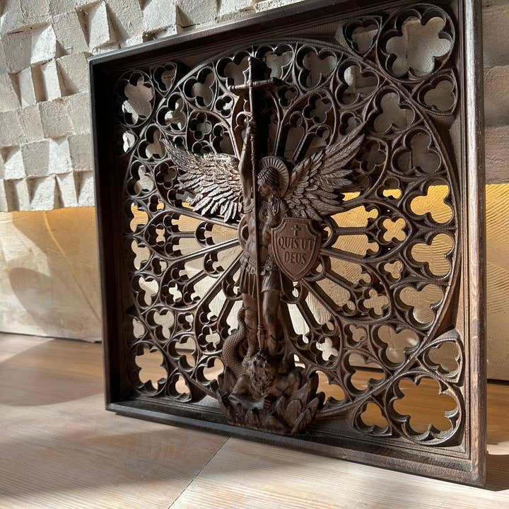 KozakWorkshop – Engroshandel 3D-vægkunst – Ærkeenglen Michael kristen håndlavet dekoration personlig gave19