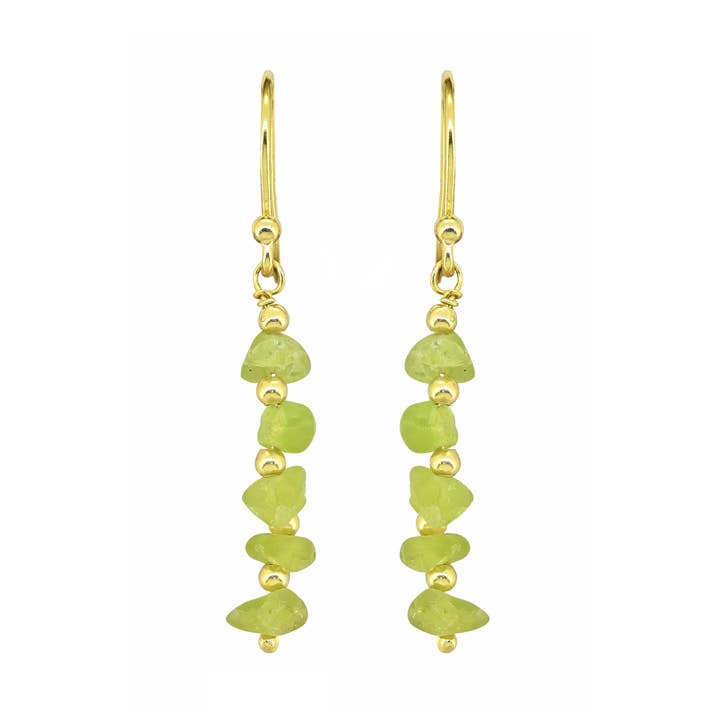 Gold Plated 925 Silver Meadow Mist Peridot Earrings for wholesale by Tiramisu