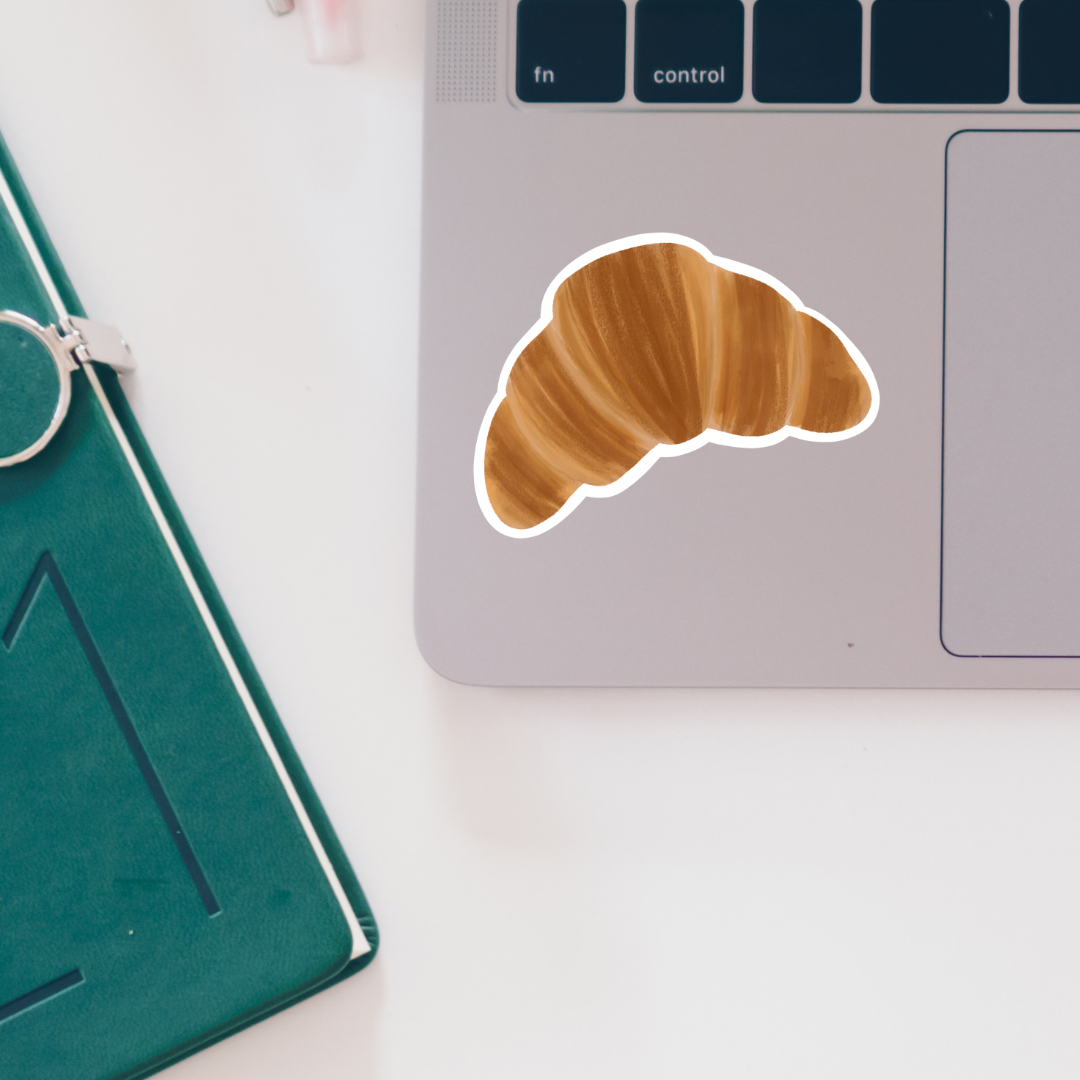 Oak Shore Collective LLC - Wholesale Sticker - Croissant French Foodie Matte Vinyl Sticker3