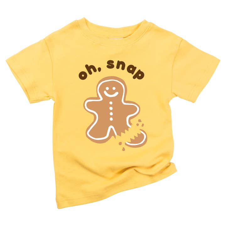 Spunky Stork - Wholesale Screen Printed T-Shirt - Kids - Oh Snap Gingerbread Man Funny Christmas Baby Toddler Top2