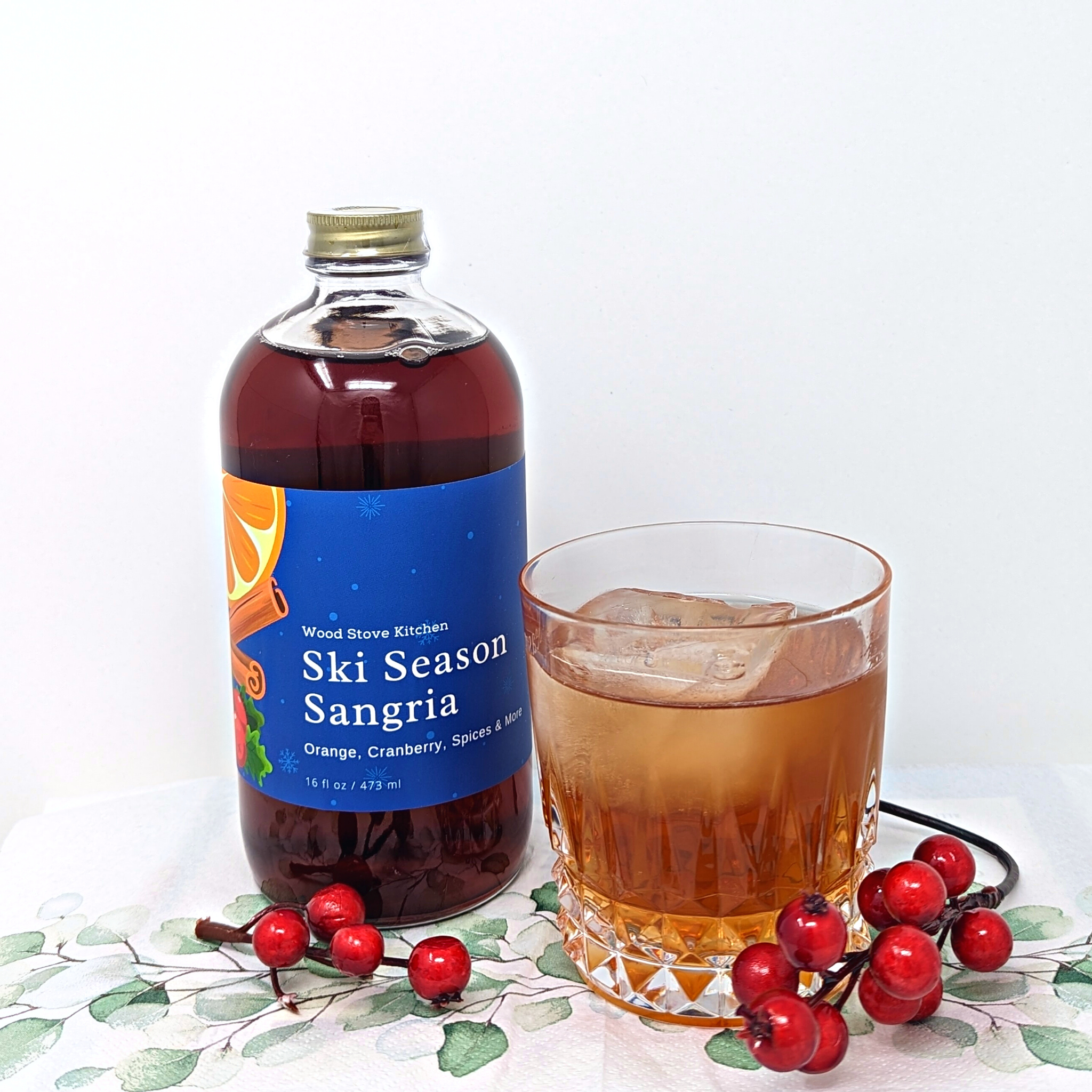 Wood Stove Kitchen – Engroshandel Cocktailmix/sirup – Ski sæson Sangria, 16oz - Krydret Sangria Mixer3