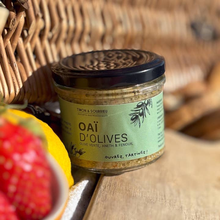 Timon et Sourrieu - Wholesale Tapenade - OAÏ D'OLIVES (olive tapenade, fennel, dill) 100 G1