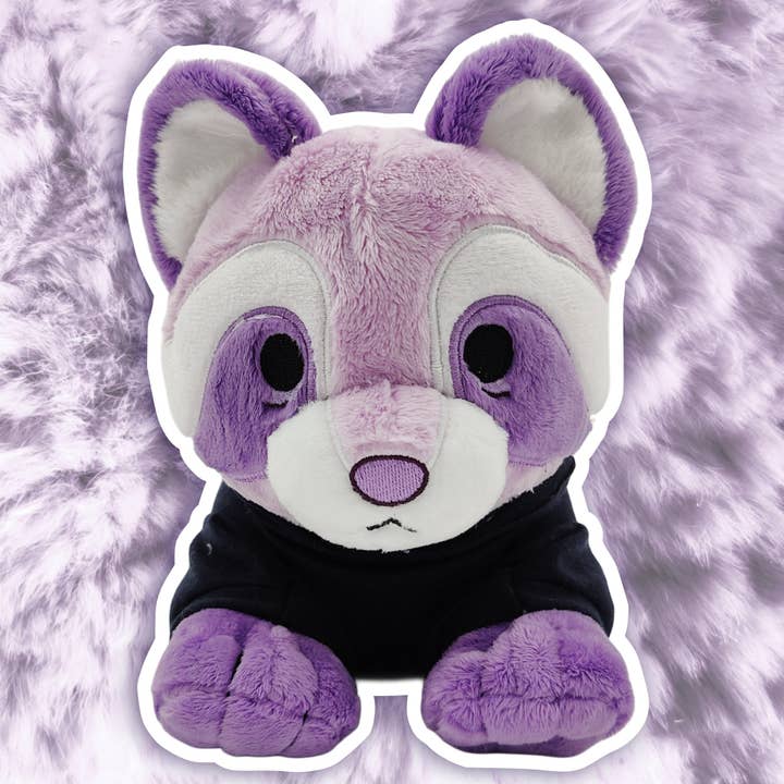 Hannimations - Wholesale Stuffed/Plush Toy - Kids & Baby - tristan the depression raccoon laying cuddle plushie!2