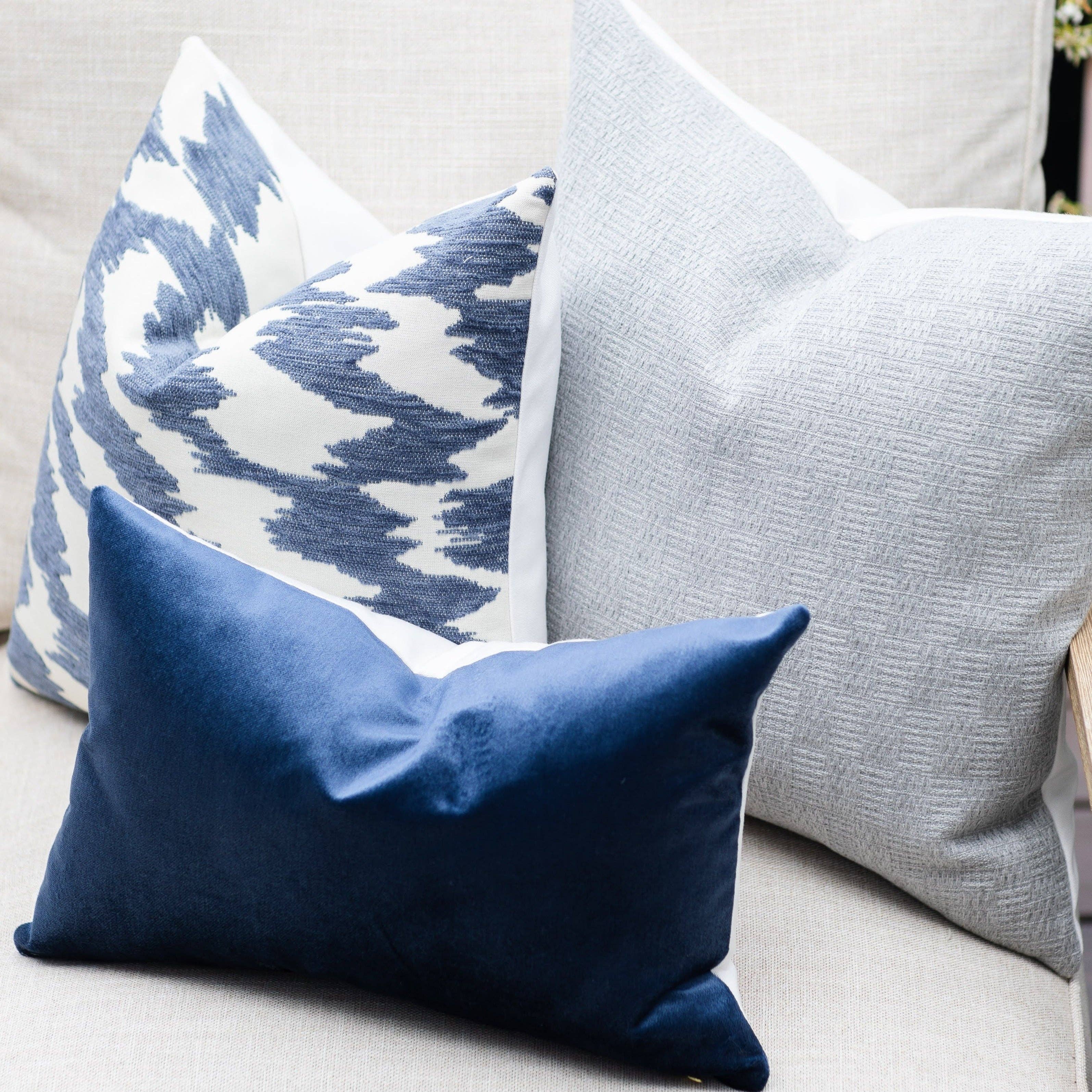 Linen & Ivory - Wholesale Throw Pillow Cover - MIDNIGHT || Navy/ Indigo Velvet Indoor/Outdoor Pillow Cover5