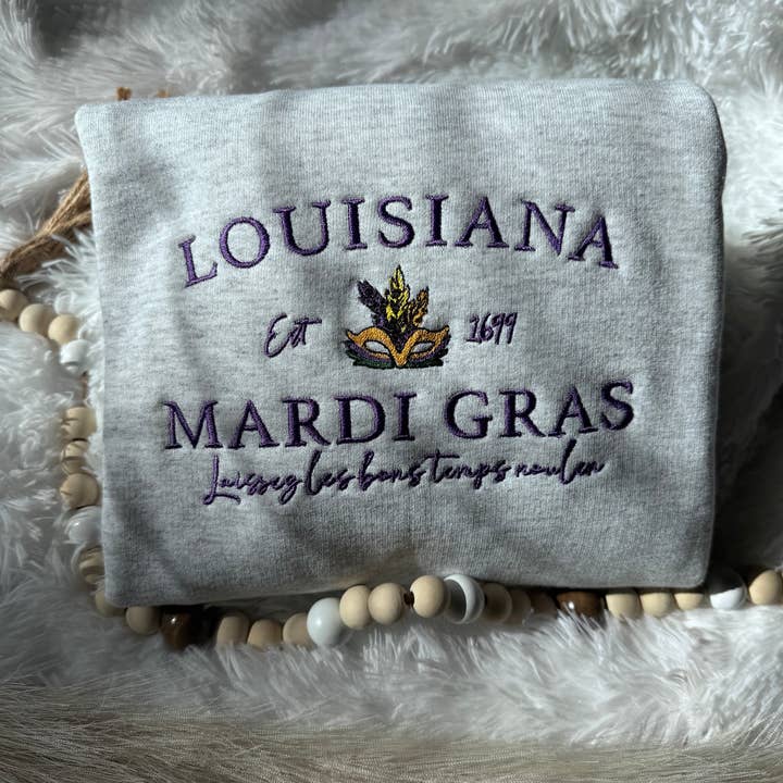 Sudadera bordada de Mardi Gras para venta al por mayor de The Rach Co LLC