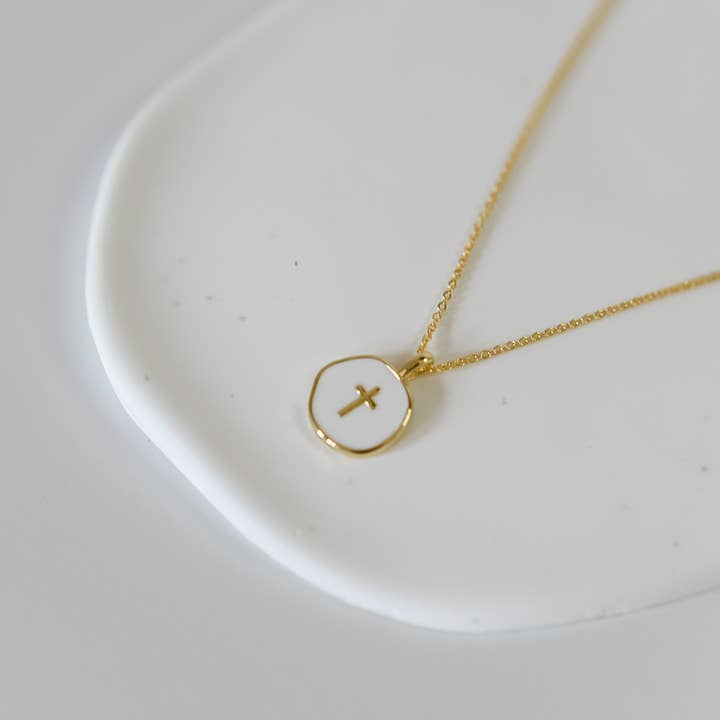 Bella Rey jewelry - Wholesale Pendant/Charm Necklace - The Lennon dainty cross charm necklace 18k gold plated