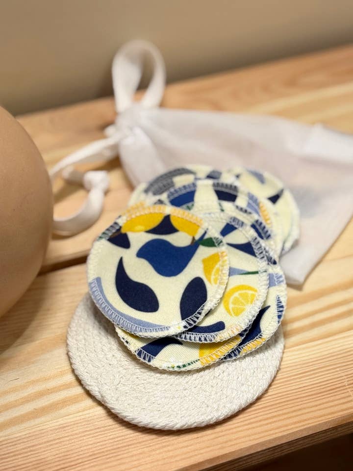 Økologiske bomuldsrondeller - Citroner for engroshandel hos Freon Collective