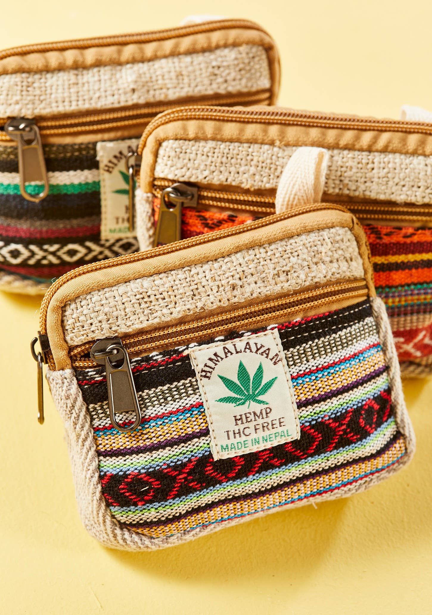 Namaste - Wholesale Coin Purse - Women's - Natural Hemp and Gheri Zip Purse1