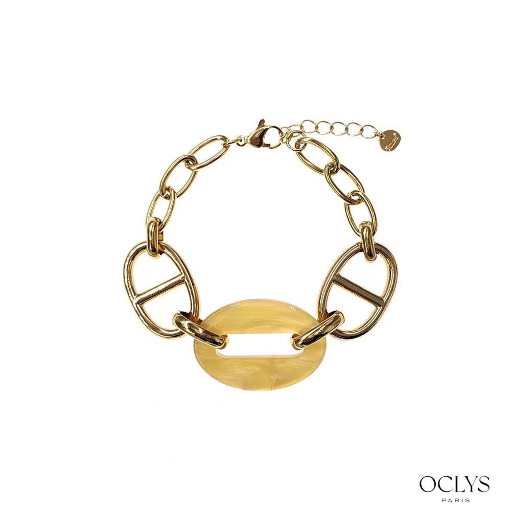 Oclys - Vendita all'ingrosso Bracciali a catena e a maglie - Bracciale a maglie grandi in acciaio inossidabile color oro Gili1