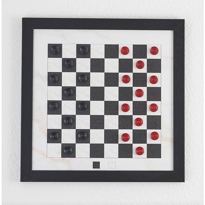 Winding Hills Designs - Wholesale Board Game - Wall Checkers Set - Black & White