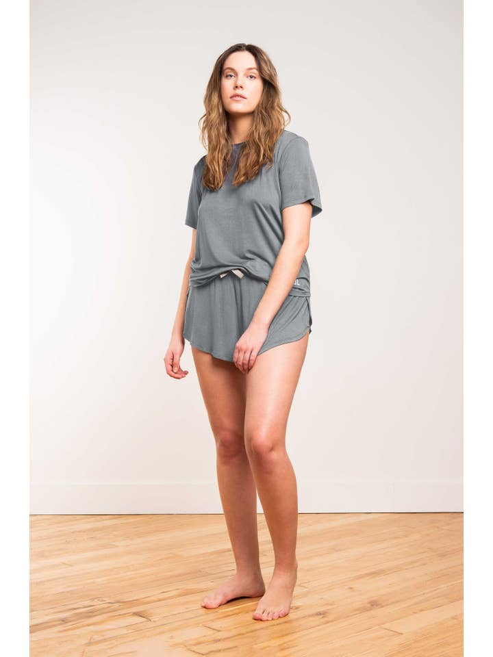 LATTELOVE - Wholesale Sleepwear Set - Women's - Silky Soft PJ Short Set3