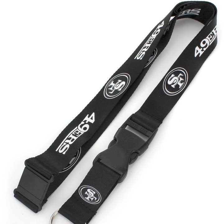 NFL San Francisco 49ers Team Lanyard, Black & White for wholesale by Aminco USA