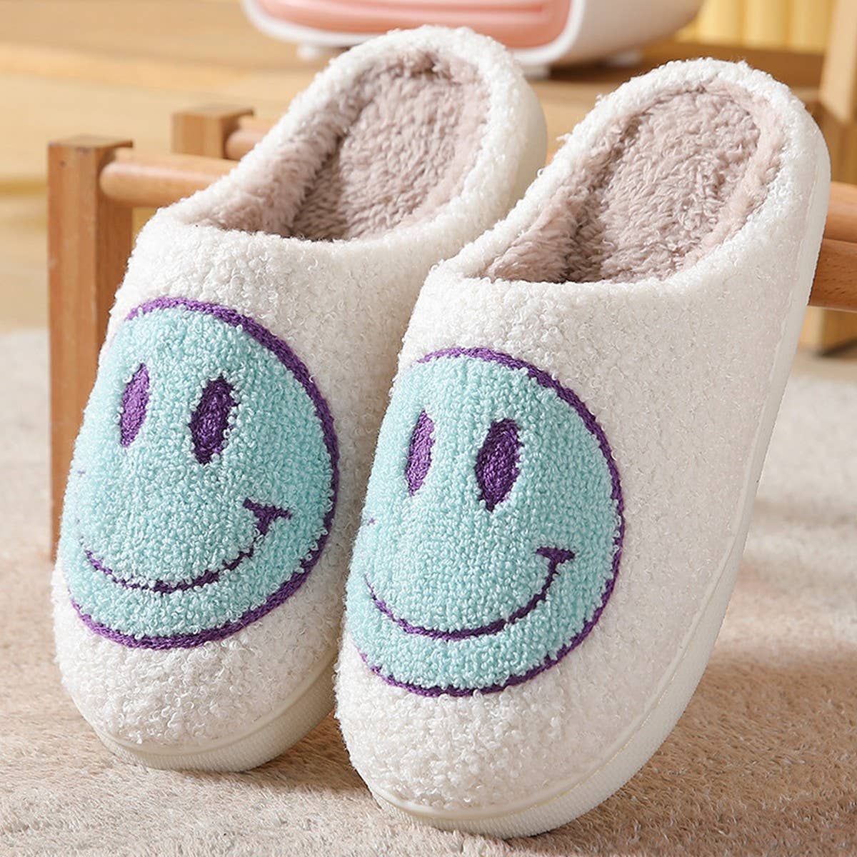 ACCITY - Wholesale Slippers - Women's - Cute Cartoon Smiling Face Fabric Slippers_CWSHS02545