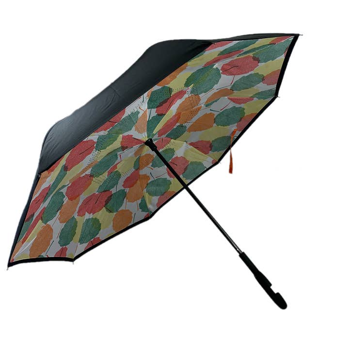Multi Inside out Leaves pattern Umbrella - EDIOLEA for wholesale on Faire1