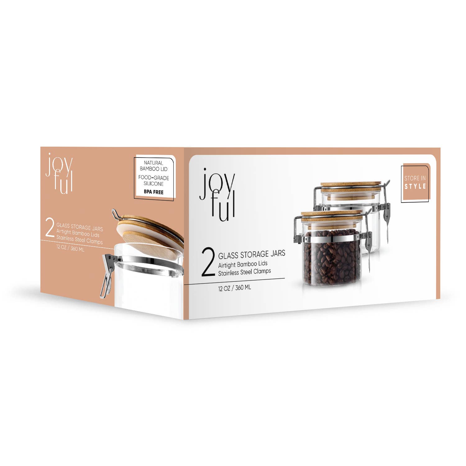 JoyJolt - Wholesale Jar - Glass Food Storage Jars With Airtight Bamboo Lids9