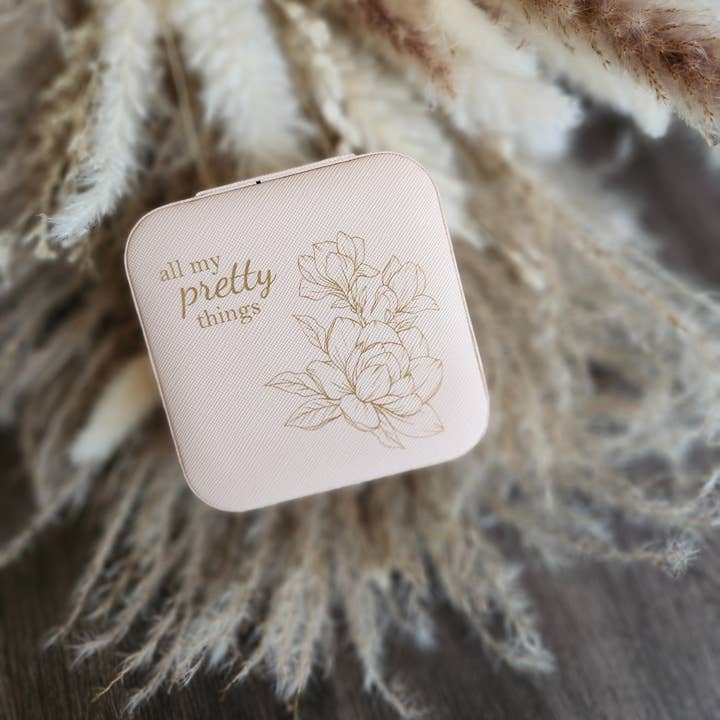 Engraved Leather Travel Jewelry Box - All my pretty things for wholesale by All the Things MN