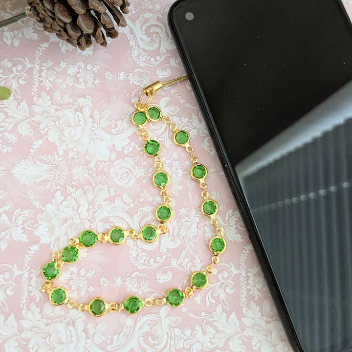 Crystal Bead Wrist Strap For Cell Phone Or Camera for wholesale by Bubble Charm Co Accessories