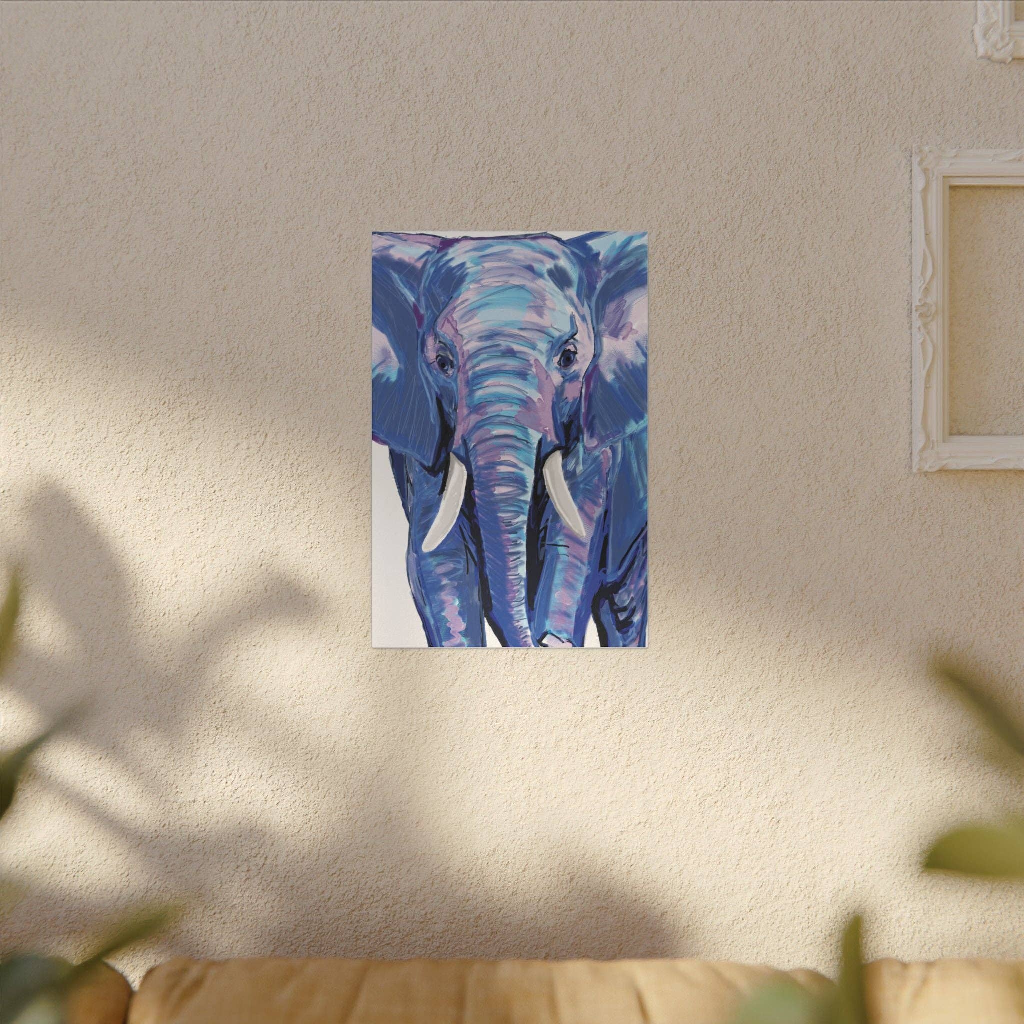 Blue Cava - Wholesale Art Print - Blue and Pink Elephant Canvas Art - Colorful Elephant Wall Décor37
