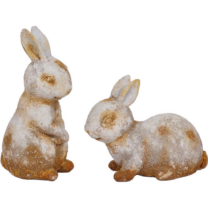 Resin Stone-look Bunny Rabbit Garden Decor - 2 styles, 5.25" for wholesale by Will's Company