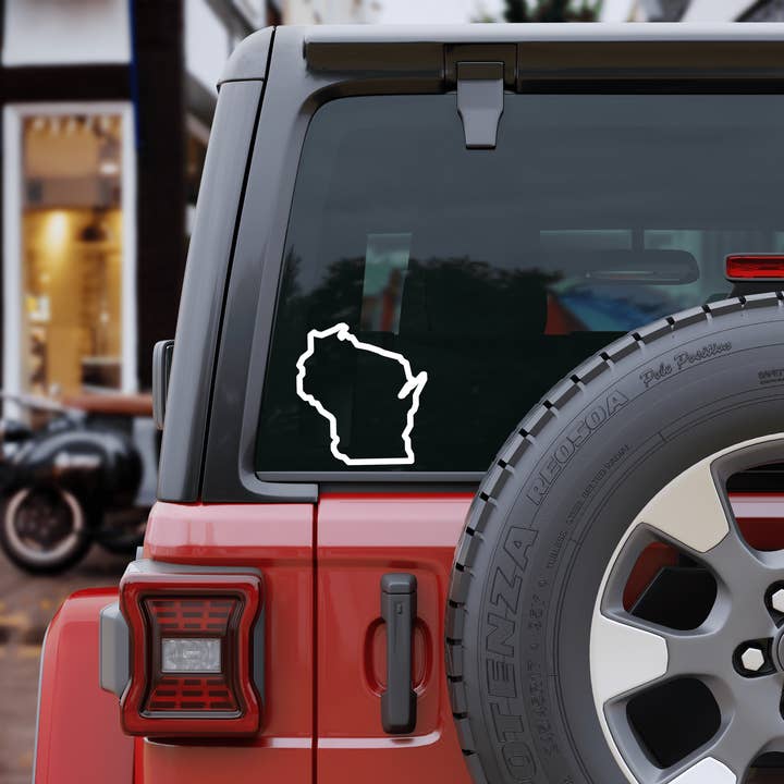 AO Designs LLC – wholesale Klistermärke – Wisconsin Outline Bil- och Laptopdekal