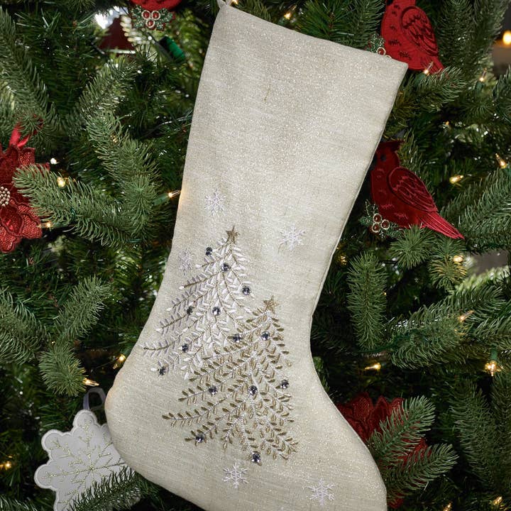 Calcetín navideño de árbol joya para venta al por mayor de Mera Linens