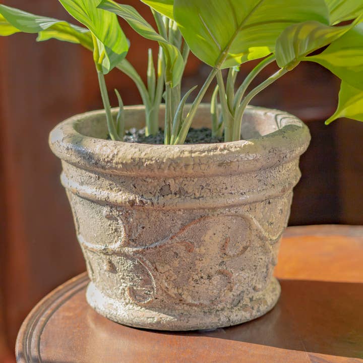 Zaer Ltd. International - Wholesale Plant Pot - 2 Assorted Tuscan Style Round Ceramic Flower Pots