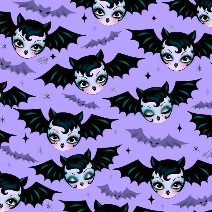 "Battylicious" Leggings by Miss Fluff x Lipstick & Chrome PURPLE for wholesale by Lipstick & Chrome