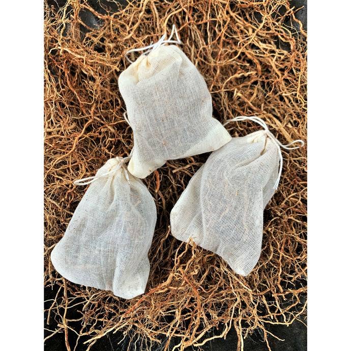 Vetiver Root Bath Sachets for wholesale by Papa Rozier Farms