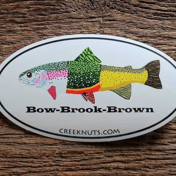 Bow - Brook - Brown Trout Sticker for wholesale by creeknuts.com