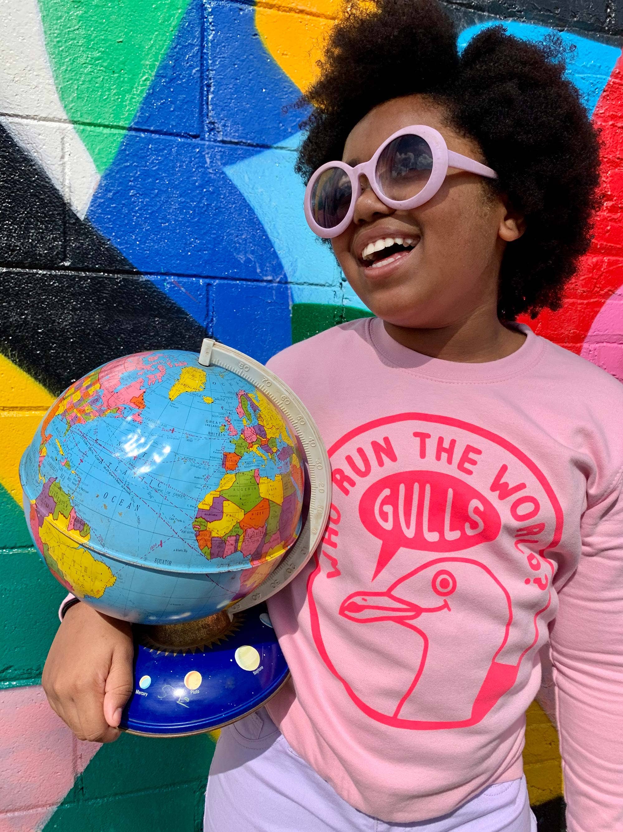 Pink Who Run The World Gulls Kids Sweatshirt for wholesale on Faire3