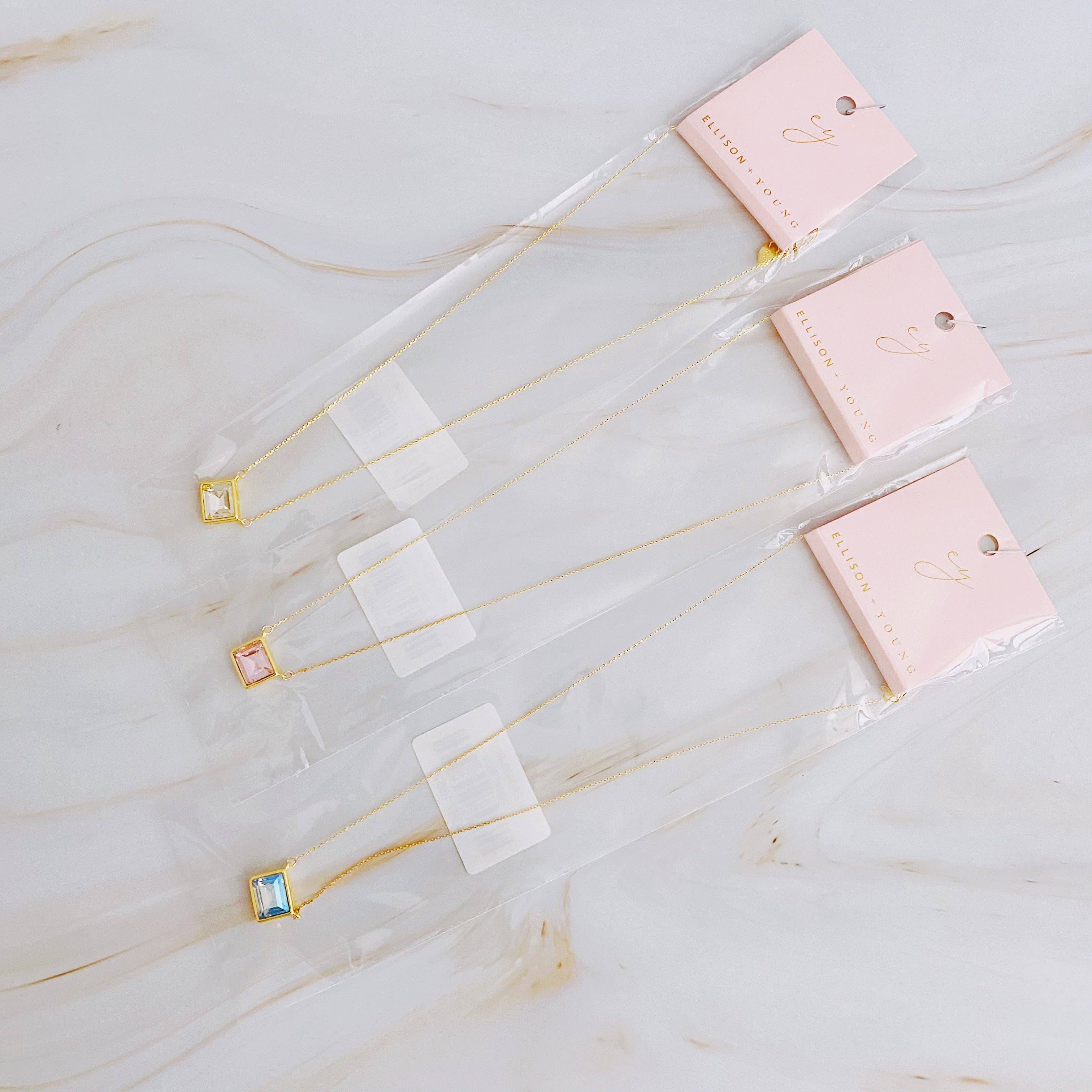 Ellison+Young - Wholesale Pendant/Charm Necklace - Sweet Square Pendant Necklace4